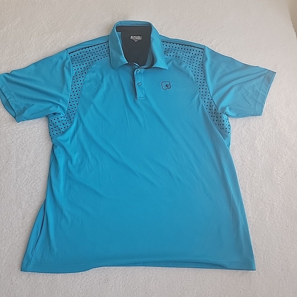 AND1 Blue 2XL Polyester Golf/Polo‎ Shirt Athletic Performance Breathable